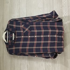 Tommy Hilfiger Women's Essential Plaid Roll-Tab Shirt 0X or 14